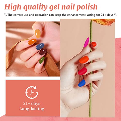 JODSONE Gel Nail Polish Kit with U V Light 32 Colors with Base Coat Matte Glitter Top Coat Gel Nail Set Manicure Salon Tools - color: rainbow candy a01
