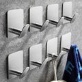 DELITON Towel Hooks for Bathrooms - 8 Pack Adhesive Wall Hooks for Hanging Robe Coat Stick on Hook No Damage SUS 304 Stainless Steel, Silver - color: Silver-8