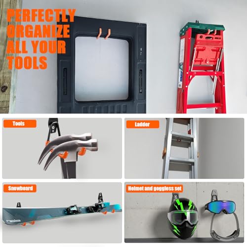 Heavy Duty Garage Storage Hooks 4 Pack Garage Tool Organizer Wall Mount - size: Medium