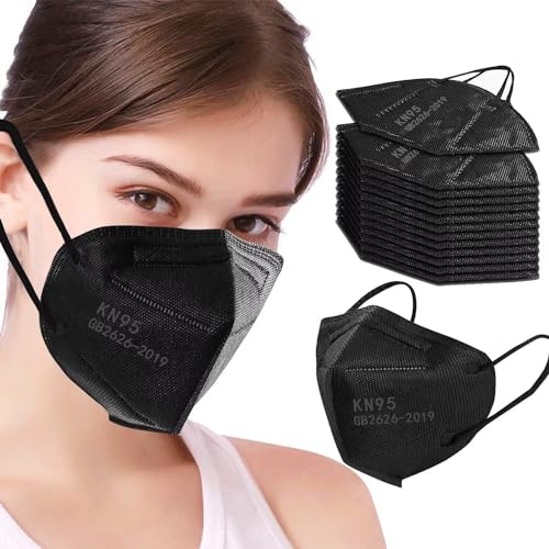 100PCS KN95 Black Face Masks,5-Ply Breathable Cup Dust Masks for Adult - color: Black-100pcs