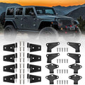 16PCS Body Door Hinge Sets Compatible with 2007-2018 Wrangl-er JK JKU Unlimited Inside & Outside Door Hinges - size: 4 Door Outside and Interior Hinges
