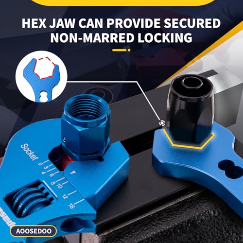 Adjustable AN Fittings Wrench AN Wrench for Hose Fitting Adapters AN Fitting Tool 3AN-16AN Lightweight Aluminum, Blue. With a Double Hose End Fittings Wrench 6AN Socket-AN8 B-nut Blue - color: Blue & Blue