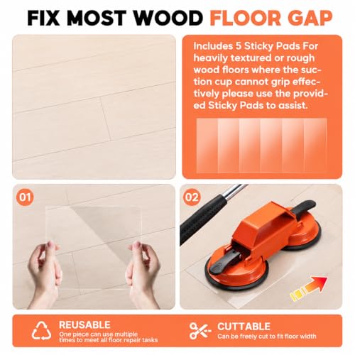 Floor Gap Fixer Tool, Heavy Duty Aluminum Dual Suction Cup