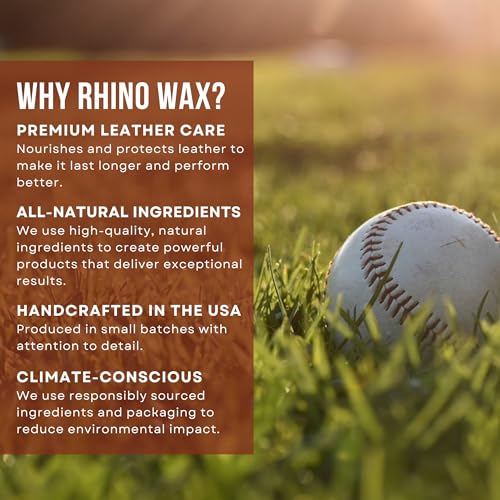 Rhino Wax Baseball Glove Brush Kit with Cleaning Brushes & Cloths for Mitts