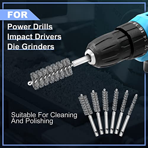 MAXMAN Wire Brush for Drill 18-Pack, Nylon/Brass/SS Bristles, 1/4"Hex Shank