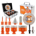 BGTEC Diamond Core Drill Bit 12PCS, Tile Hole Saw Kit 1/4" - 2-1/2" - size: 12 pcs - 6/6/8/19/35/50/65mm & 115mm Blade, style: Flash Toothed