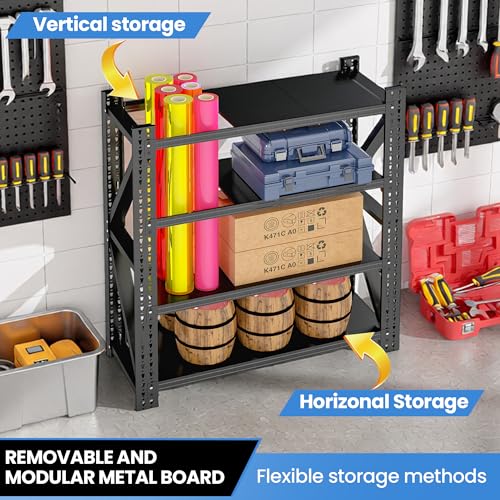 Heavy Duty Metal Shelving Units, Garage Shelves & Storage System - size: 48"W x 24"D x 69"H