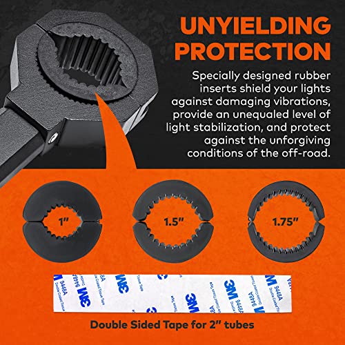 Off-Road ATV UTV Light Bar Mount Mounting Bracket Bar Clamp Kit [1"/1.5"/1.75"/2" Inch] [360-Degree] [2 x Stud Size] [Aluminium] [1 Unit] Bull Bar Roll Bar Clamp Roll Cage Clamps Mount for ATV UTV - size: 1-Pack (Standard)