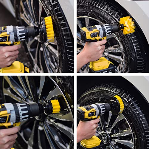 45 Piece Drill Brush Attachment Set, All Purpose Power Clean Scrubber Brush, Scrub Pads & Sponge with Extend Long Attachment for Bathroom, Kitchen,Grout,Tub,Tile,Corners, Auto