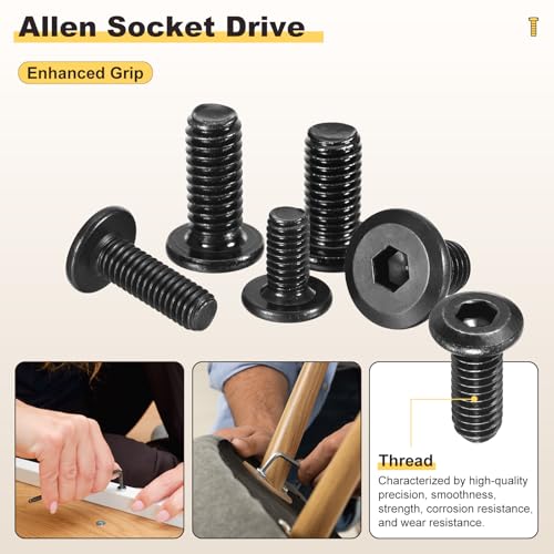 METALLIXITY Flat Head Hex Socket Cap Screws Bolts 1/4"-20x1-1/4 30Pcs - color: Black, size: 1/4"-20x1-1/4"