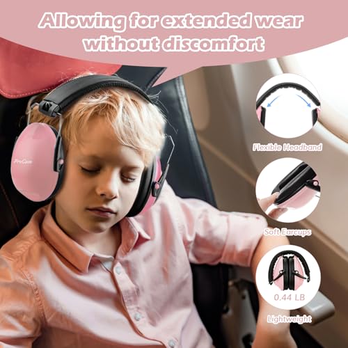 ProCase Noise Cancelling Headphones for Kids/Toddlers SNR 27dB Ear Muffs - color: Lightpink