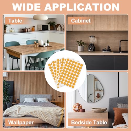 PATIKIL 270 Pieces Screw Hole Stickers, 5 Sheet Self-Adhesive Waterproof PVC Wood Grain Sticker for Screw Holes Wall Cabinets Desk Repairing, Light Orange, 21mm/0.83 Inch - color: Light Orange