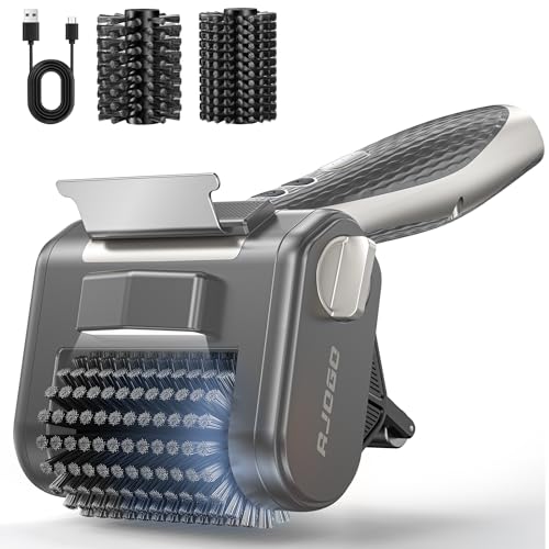 Cordless Electric Grill Brush with LED Light and Front Scraper - color: Silver
