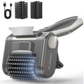 Cordless Electric Grill Brush with LED Light and Front Scraper - color: Silver