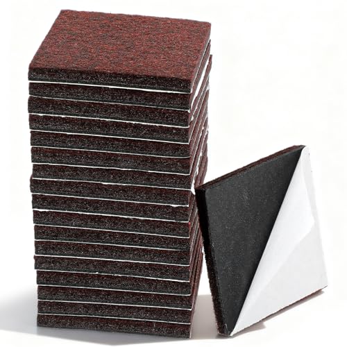 18 Pcs Square Felt Pads for Furniture, 2 x 2 Inch Self Adhesive Chair Leg Floor Protectors Cuttable Anti Scratch Table Leg Pads for Hardwood Floors