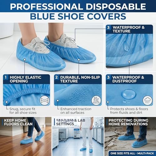 Disposable Booties & Shoe Covers 100 Pairs / 200pcs Size Fits Most Shoes