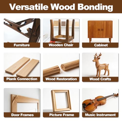 Wood Super Glue 60 Gram Clear Instant CA Glue for Woodworking Wooden Crafts Carpenters & Hobby Models, Heavy Duty Wood Furniture Repair for Chairs, Cabinets Strong All Purpose Cyanoacrylate Adhesive - size: 2oz-thick