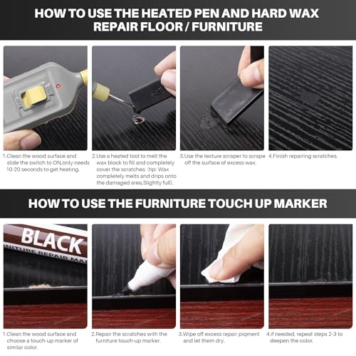 Vinyl Floor Repair Kit with Heat Pen - 11 Colors Laminate Wood Floor Repair Kit Touch Up Marker Hard Wax Linoleum Repair Kit Restore Any Scratches, Stains, Cracks, Hole for Floor, Door, Cabinet - color: 11 Colors