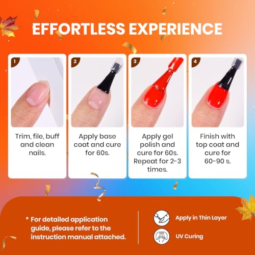 Beetles Fall Gel Nail Polish Colors Set - Red Yellow Cat Eye Gel Polish | 20 Colors Brown Green Soak Off Uv Manicure Kit with Base Glossy Matte Top Coat & Magnet Gift for Women - color: 0-0 Amber Twilight