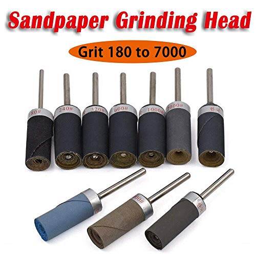 10 Pcs Sanding Drums Sleeves Sandpaper Bar Sander Accessories Rotary Kit Polishing Burr Stick Roller Sanding Tool 1000 Grits