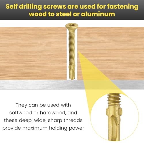 #12-24 x 2 Reamer Tek Torx/Star Head Self-Drilling Wood to Metal Screws