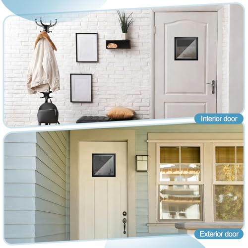12.6" x 12.6" Window Frame Kit with Glass, Black Garage Door Window Inserts, Door Glass Inserts, Replacement Windows for Doors, Windows, Garages, Cabinets