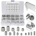 340Pcs M2.5, M3, M4, M5, M6, M8 Metric Hex Socket Head Cup Point Set Screws, Allen Head Grub Screw, Internal Hex Drive Headless Set Screw Assortment Kit with 6 Hex Wrenches, 304 Stainless Steel - color: Silver-340pcs Metric M2.5-M8 Cup Point Set Screw
