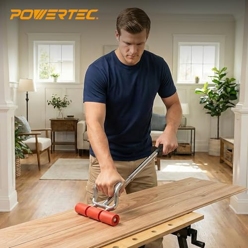 POWERTEC Extendable Floor and Wall Roller for Vinyl Flooring, Tile & Linoleum Roller with Extendable 17" to 27" Handle, 7.5" Wide for LVP, Veneer, Carpet, Wall Coverings, 1PK (71033) - size: 17"-27" Extendable, style: Straight Roller