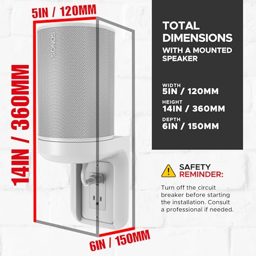 Sound Bass ERA100 Shelf Wall Outlet AC, White, Plug Mount Organizer - color: White