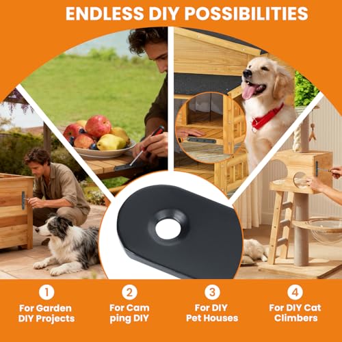 Alise Flat Bracket ,5 Inch Black Mending Plate Flat Brace for Wood Shelves - color: Black, size: 5 Inch