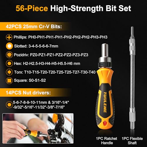 58 in 1 Ratcheting Screwdriver Set with Flexible Shaft