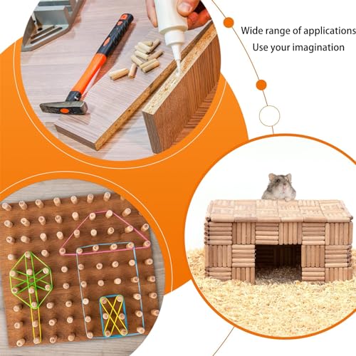 Wood & Wooden Dowel Pins 1/4" x1 1/4" (6mmx30mm) - Fluted Grooved Hardwood Pegs for Woodworking, Craft Projects - 100 Pack by PXBBZDQ - size: 1/4" x 1 1/4"