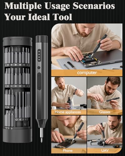 LCORE 67 in 1 Cordless Electric Precision Screwdriver Set, 62 Industrial S2 Steel Bits, 4 Adjustable Torque (0.05-0.35 NM), Magnetic Case, LED Lights for Electronics Phone Laptop Camera