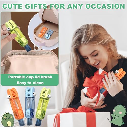 6 PCS Cup Lid Gap Cleaning Brush, Portable Water Bottle Brush, Multifunctional Bottle Cleaner Brush Set for Tight Spaces, Bottle Gaps, Straws, Tumblers, Travel Mug Caps - color: Blue, Orange, Green(6pcs)