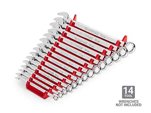 TEKTON 14-Tool Combination Wrench Organizer Rack | OWP12214 - color: Red, size: 14-Tool