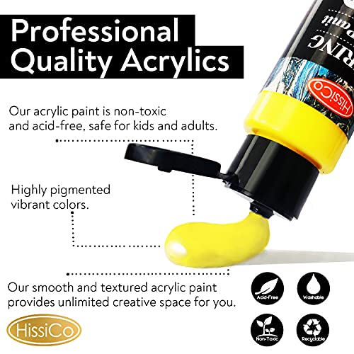 55PCS Acrylic Paint Set of 36 Colors 2fl oz 60ml Bottles 12 Brushes,Non Toxic 36 Colors Acrylic Paint No Fading Rich Pigment for Kids Adults Artists Canvas Crafts Wood Painting - style: 36 Colors Acrylic Paint 2 fl oz/60 ml