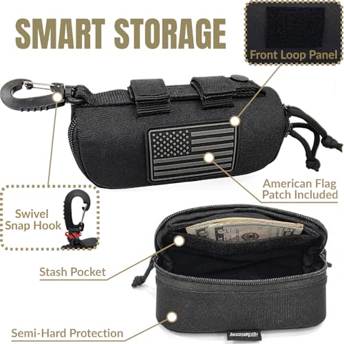 HTS HUNTERSKY Ballistic Tactical Shooting Glasses ANSI Z87+ UV400 Protective Eyewear - color: Black Clear W/ Tactical Glasses Case