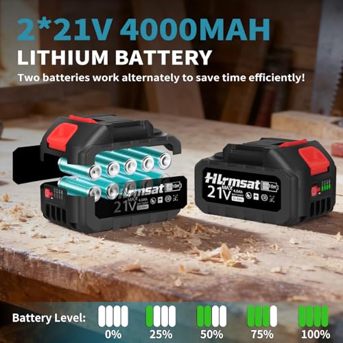 21V Brushless Cordless Reciprocating Saw,2×4.0Ah Battery Sawzaw