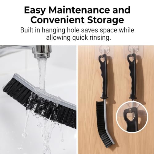 Crevice Cleaning Brush Set, 6 Pack Hard Bristle Detail Brushes for Tight Spaces, Bathroom Tile Grout, Sink, Car Vent - Versatile Gap Cleaning Tool