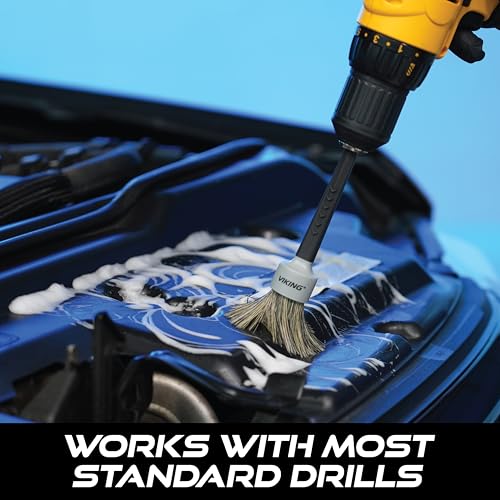 VIKING Drill Detail Brush Set for Cars, Interior and Exterior Use, 2 Pack