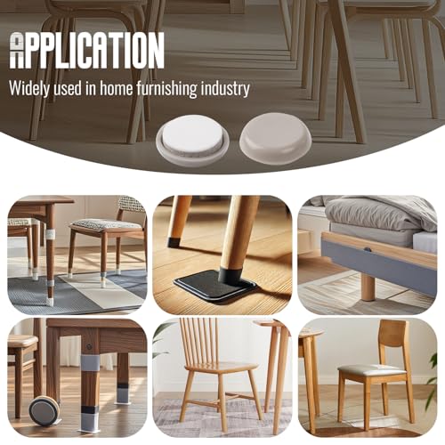 Furniture Sliders,22mm Round Table and Chair Leg Sliding Pad for Easy Moving on Carpet Hardwood (16pcs) - size: 22mm, Round