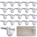 25 Pcs White Down Wall Clips, Wire Shelf Brackets Closet Support Brackets - color: 25 PCS