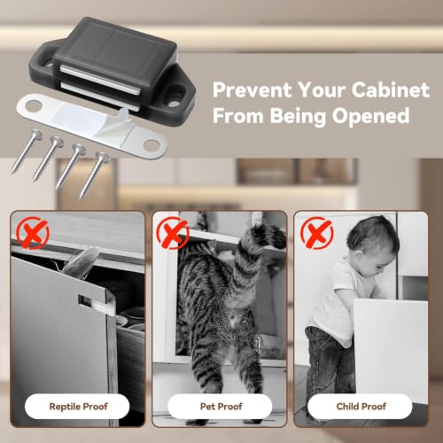 Tonitrui Cabinet Magnetic Catch Door Latch 25LB for Kitchen Drawer Magnets to Stay Closed Magnetic Catch Closet for Drawer（Black 24 Pack） - color: Black, size: 24 Pack