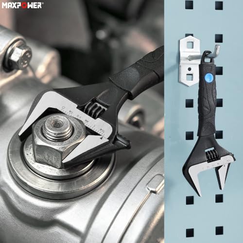 MAXPOWER 6-inch Wide Jaw Adjustable Wrench, 1.4" Jaw Opening, Stubby Handle - size: 6-inch