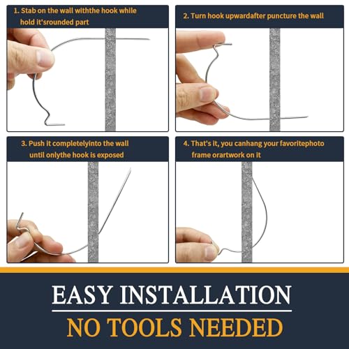 Picture Hanger Super Hook 30PCS,High-Quality Steel Picture Hanger Hercules Hooks,Used for Drywall, Wood Wall, Plaster Wall, can Hang Photos, Art, Clock, Mirror
