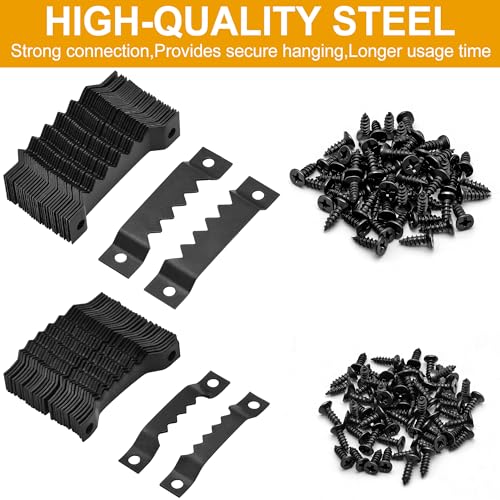 281 Pcs Sawtooth Picture Hangers,Small & Heavy-Duty Wall Hanging Kit,Include 60 Sawtooth Picture Frame Hangers,120 Screws and 100 Nails,Level,2 Sizes for Photo Frame Hooks,Art,Canvas,Picture Hanging
