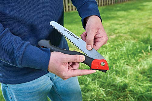 CRAFTSMAN Folding Hand Saw, 8 in. Blade, Compact Design, for Camping, Pruning, Cutting Wood, Branches or Brush - style: Folding Pruning Saw