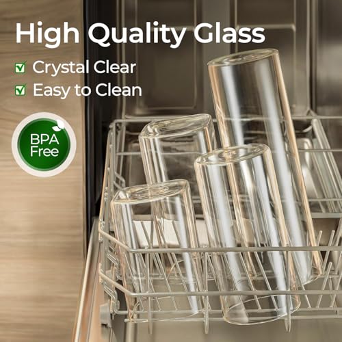 ComSaf Glass Storage Containers with Lids 1.4 Qt, Set of 3 Glass Food Jars | Glass Pantry Storage Containers, Square Kitchen Canisters, Lid with Silicone Seal, Cookie, Cereal, Coffee, Oats, BPA Free - size: 1.4Qt*3
