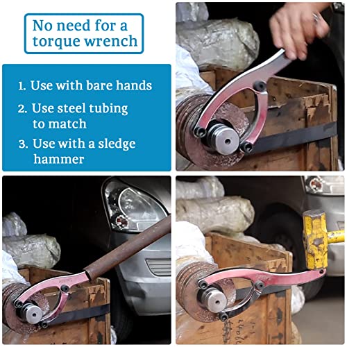 Salade 10-Inch Heavy Gland Nut Wrench with Handle, Adjustable Spanner Wrench for Removing Hydraulic Cylinder Glands Under 7 Inches, Includes 5/32", 1/4", 5/16", and 3/8" Pins, Gloves, and Towel