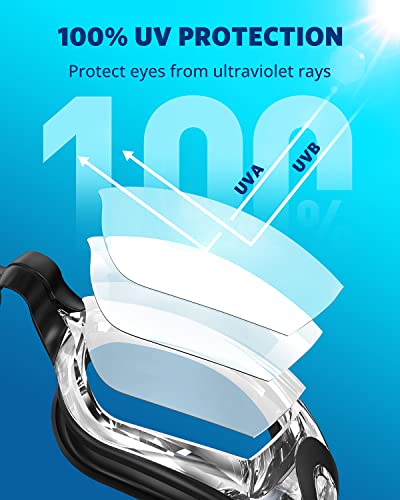 Aegend Swim Goggles, Swimming Goggles No Leaking Full Protect Adult Youth - color: Black Clear